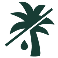 A green palm tree with a line cutting through it diagonally