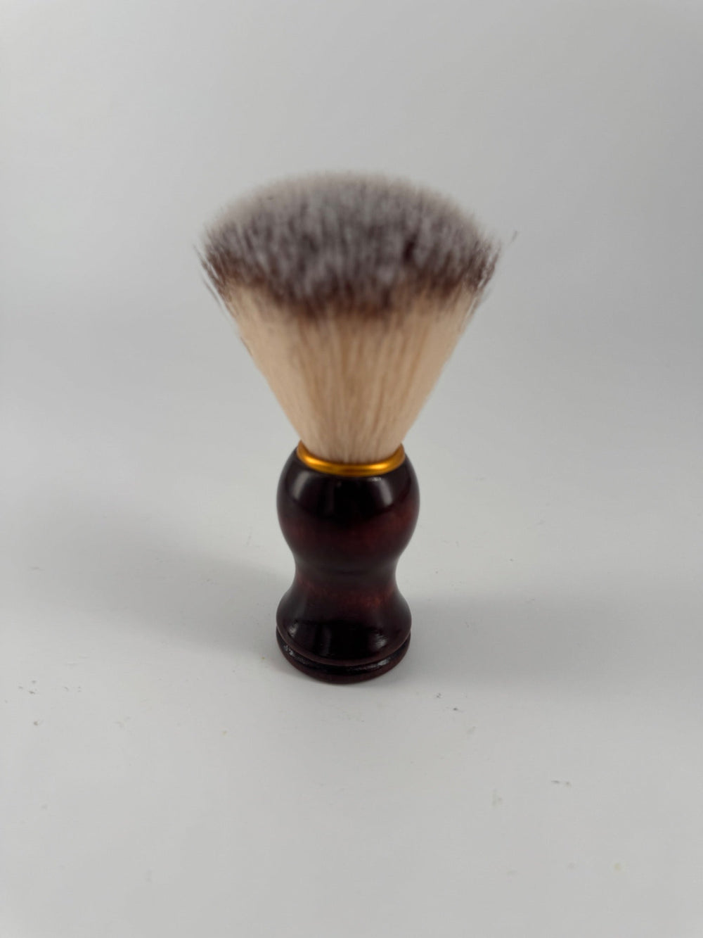 Wood handle synthetic shaving brush