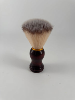 Wood handle synthetic shaving brush