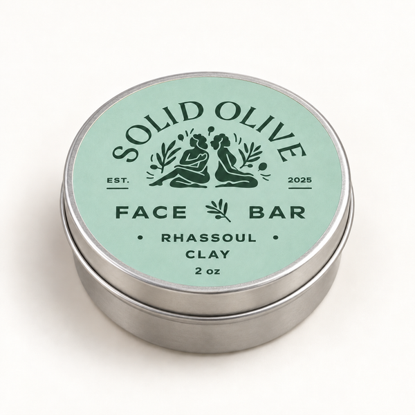 Rhassoul Clay Face Bar 2 oz aluminum travel tin